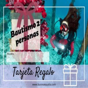 Tarjeta regalo bautismo buceo la herradura para dos